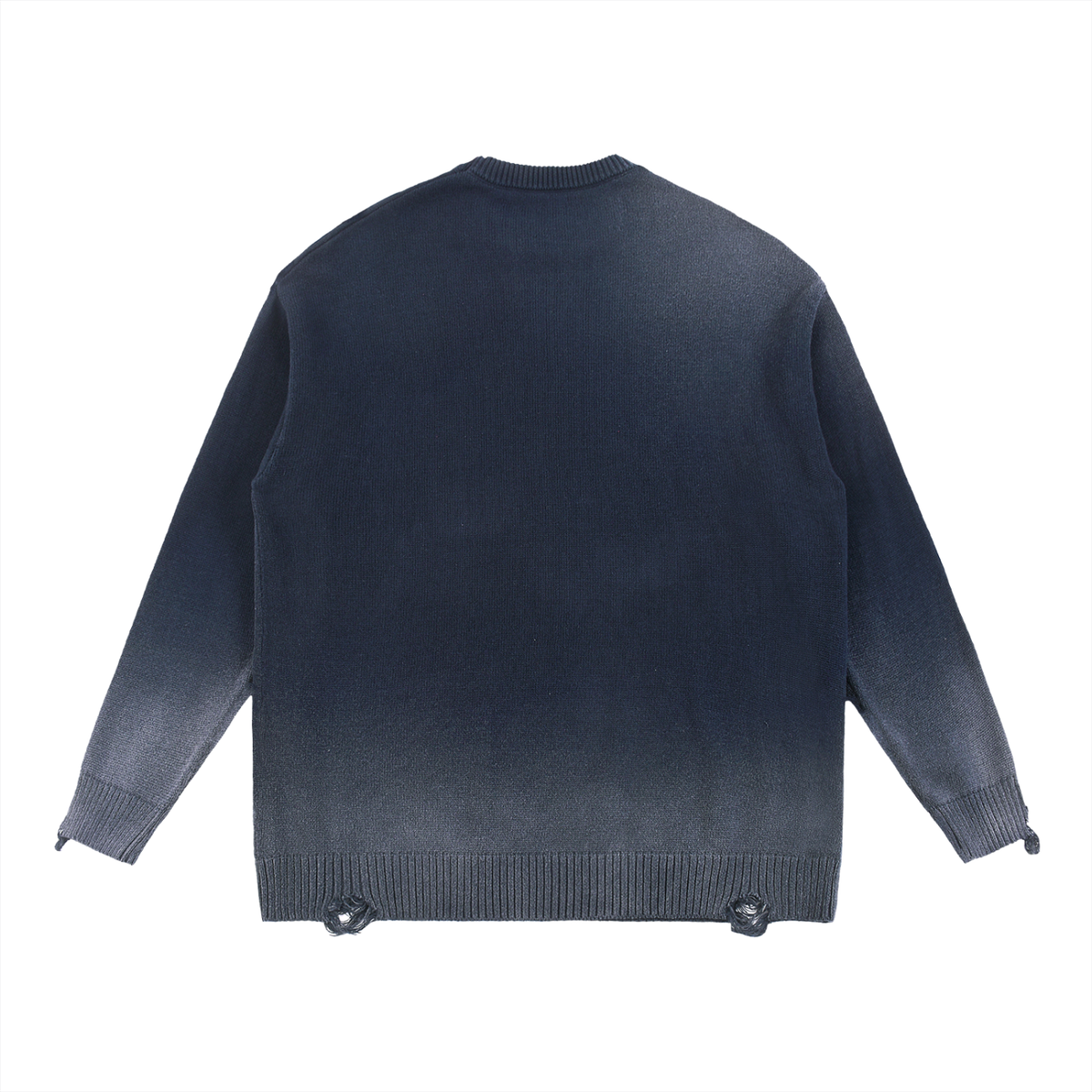 Free Up Sun Fade Distressed Ripped Crewneck sweater