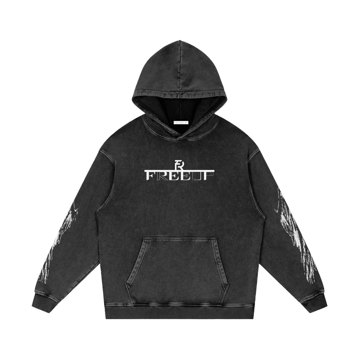 Free Up Snow Washed Loose Cotton Hoodie