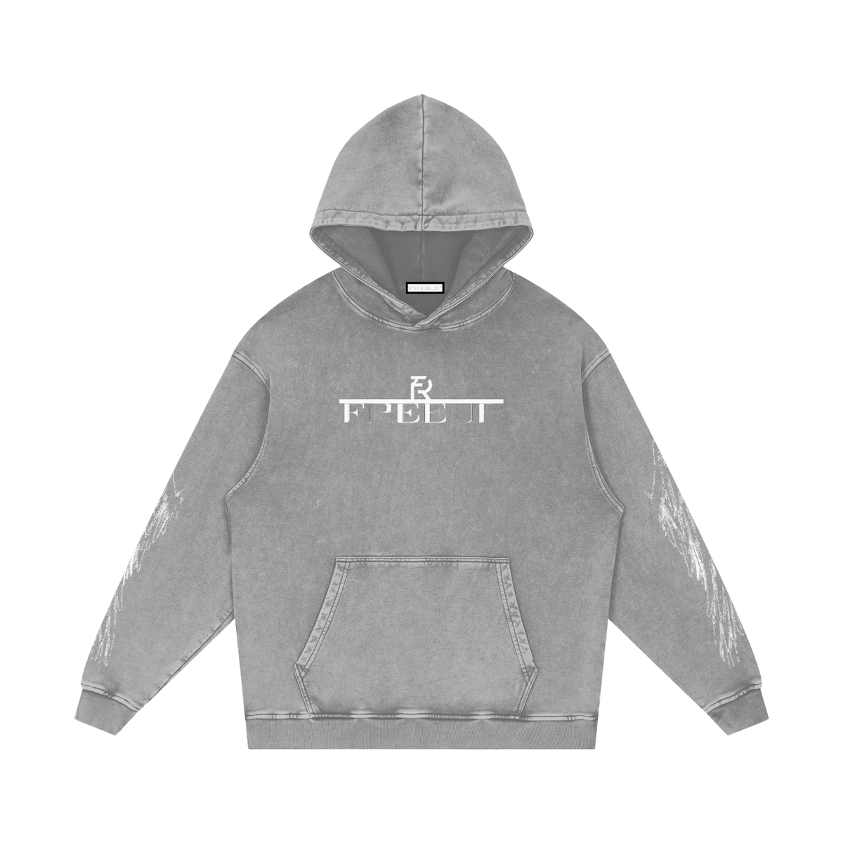 Free Up Snow Washed Loose Cotton Hoodie