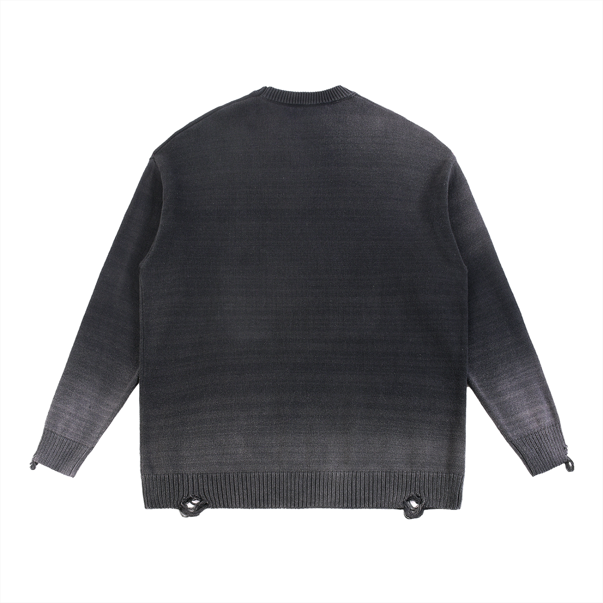 Free Up Sun Fade Distressed Ripped Crewneck sweater