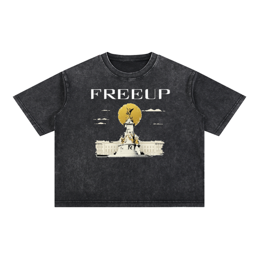 Free Up Mineral Wash Boxy Cotton T-Shirt