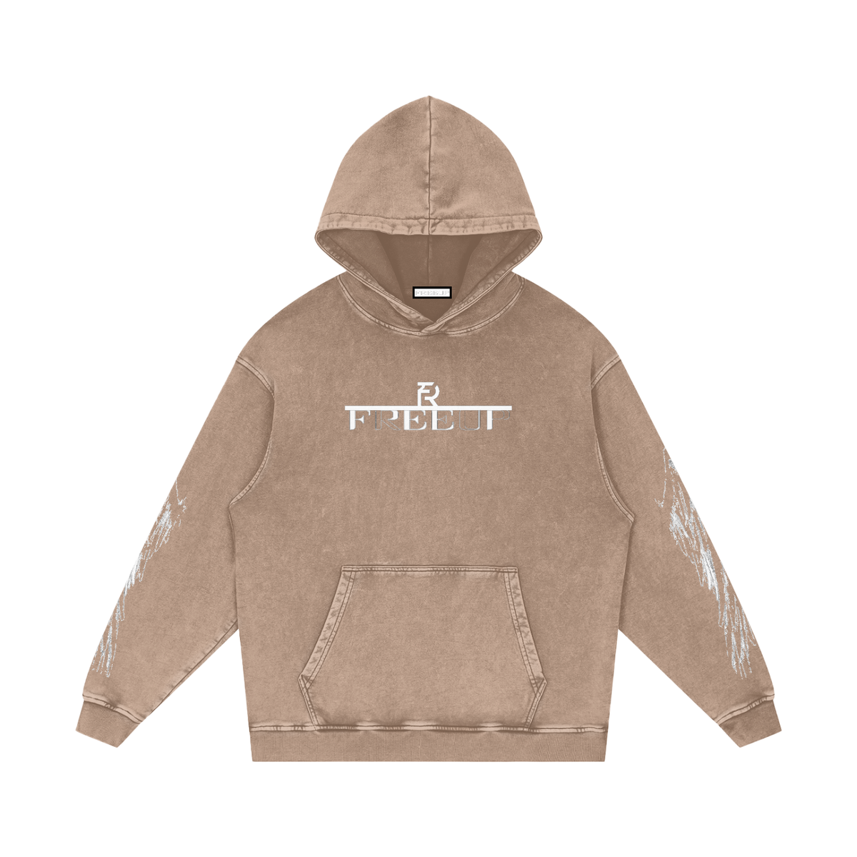 Free Up Snow Washed Loose Cotton Hoodie