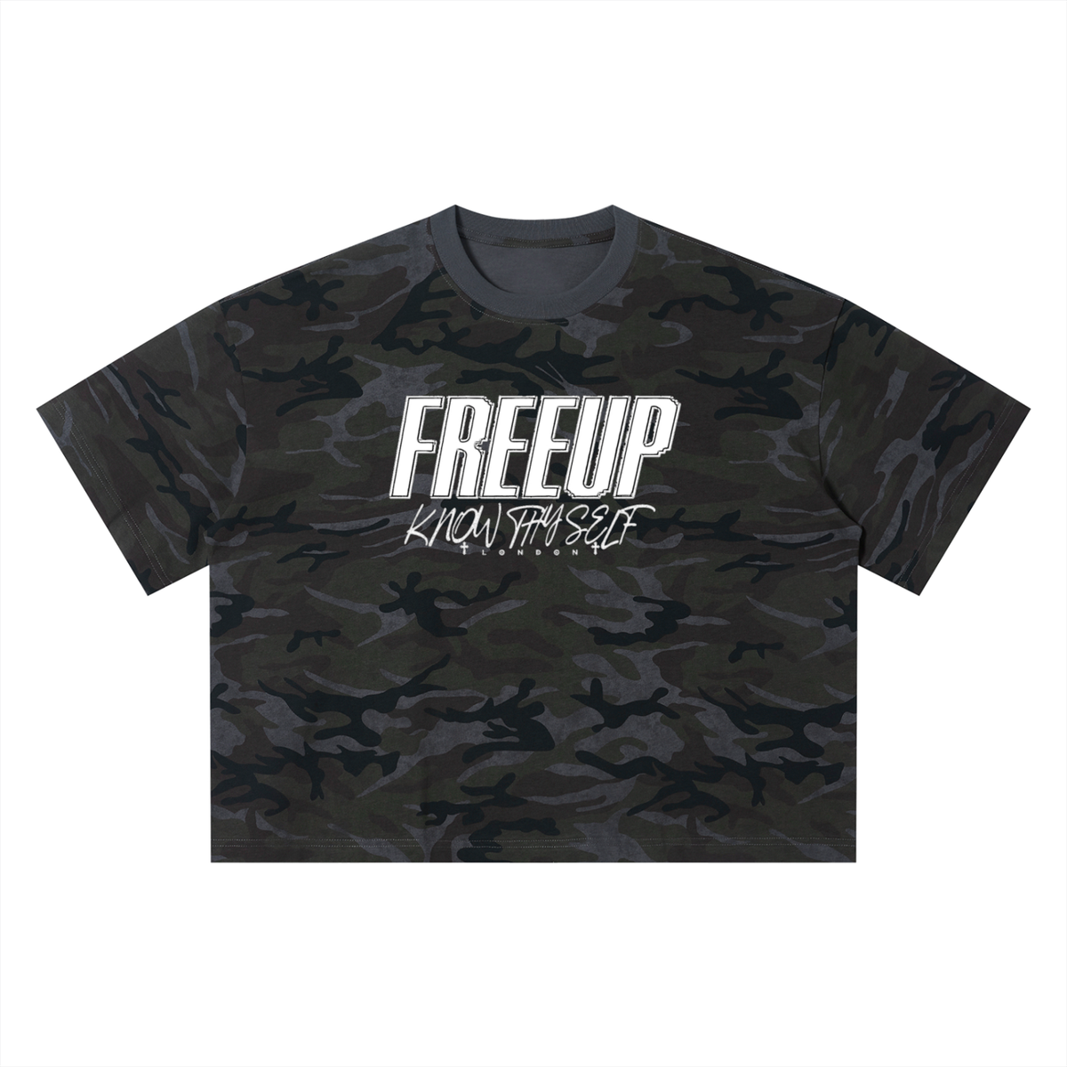 Free Up Unisex Camo Boxy T-Shirt