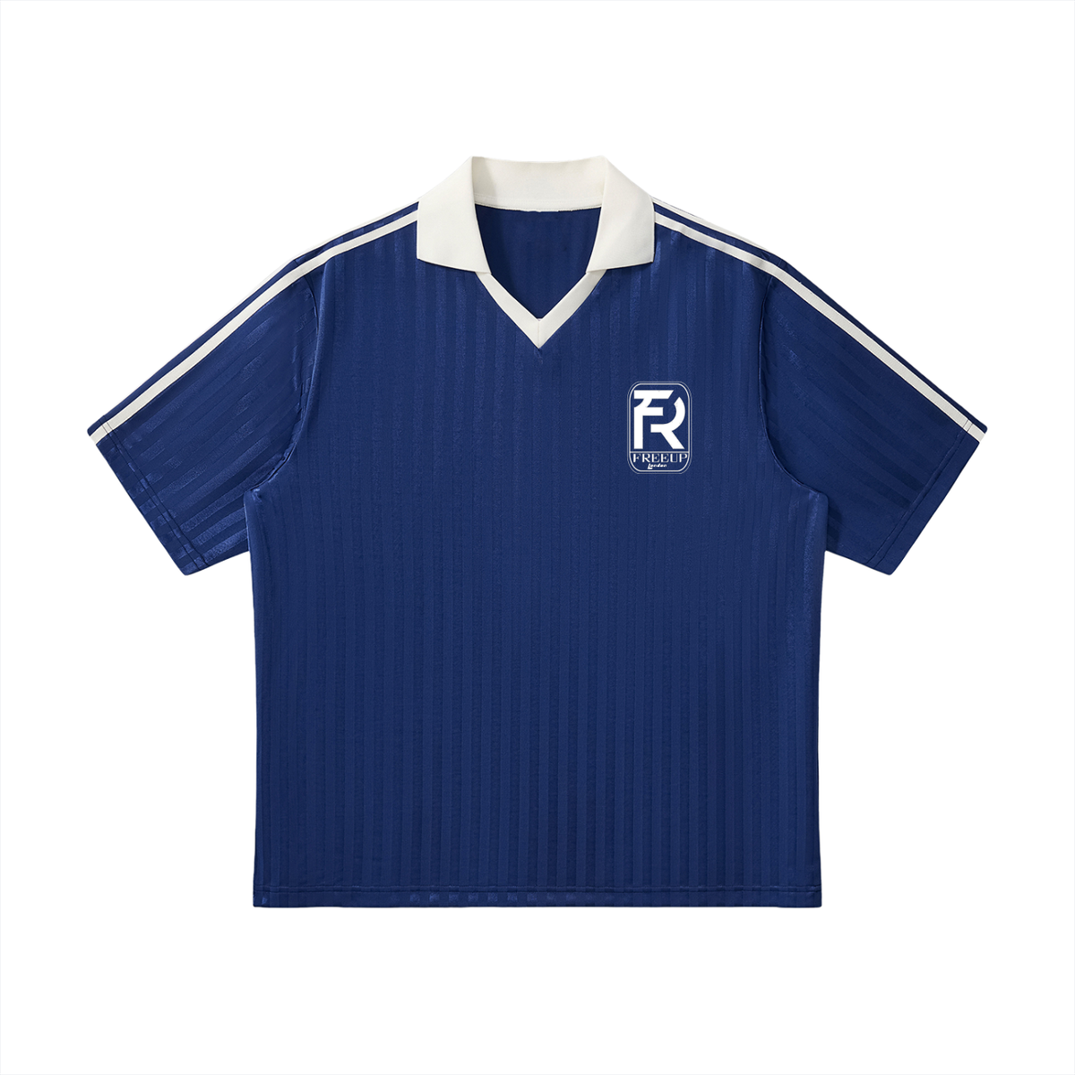 Free Up Contrast Collar Striped Soccer Jersey