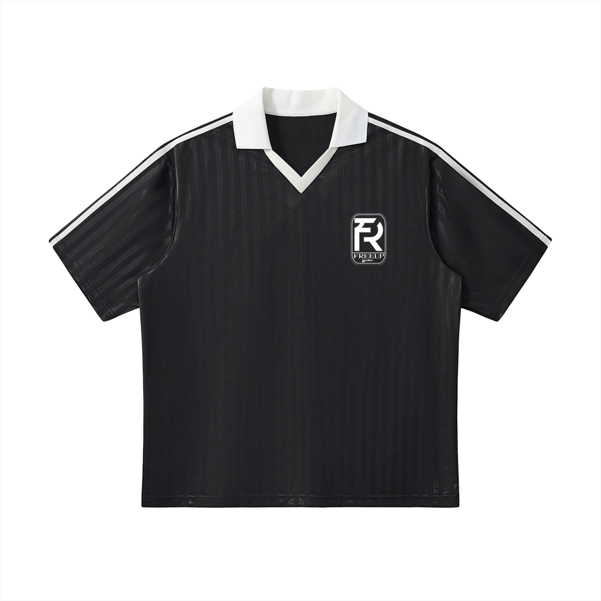 Free Up Contrast Collar Striped Soccer Jersey