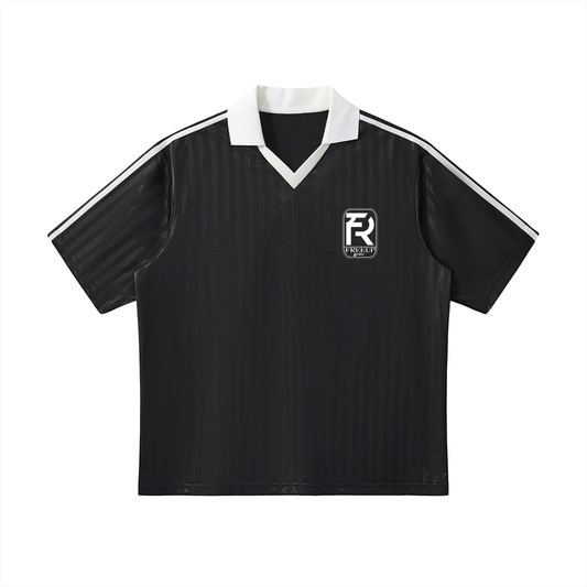 Free Up Contrast Collar Striped Soccer Jersey
